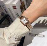 Cartier France Tank 25*20/30*25MM Rose Gold Bracelet Women Wrist Watch